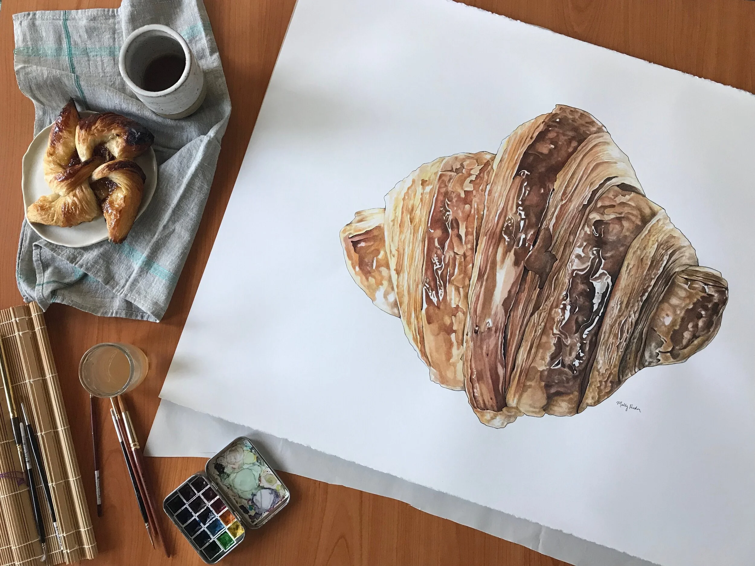 LIMITED EDITION Large Croissant Archival Print