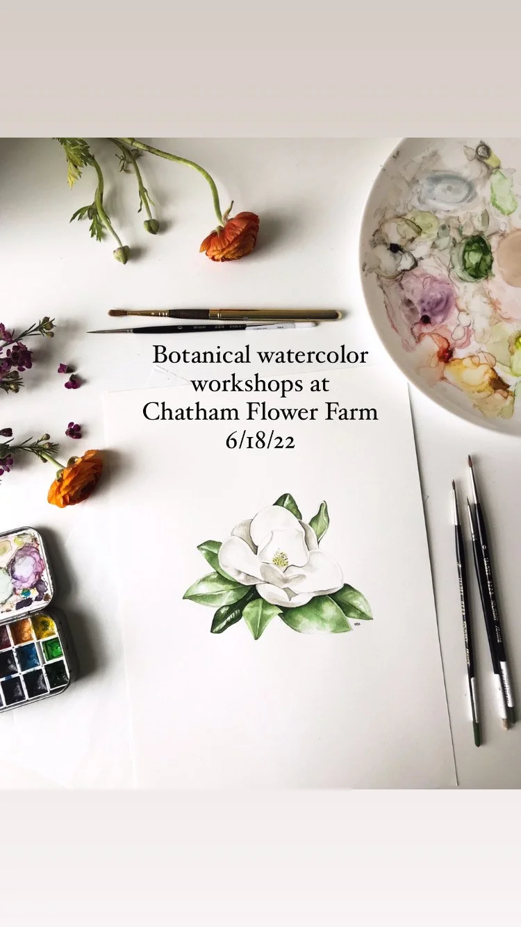 Botanical Watercolor Workshop at Chatham Flower Farm