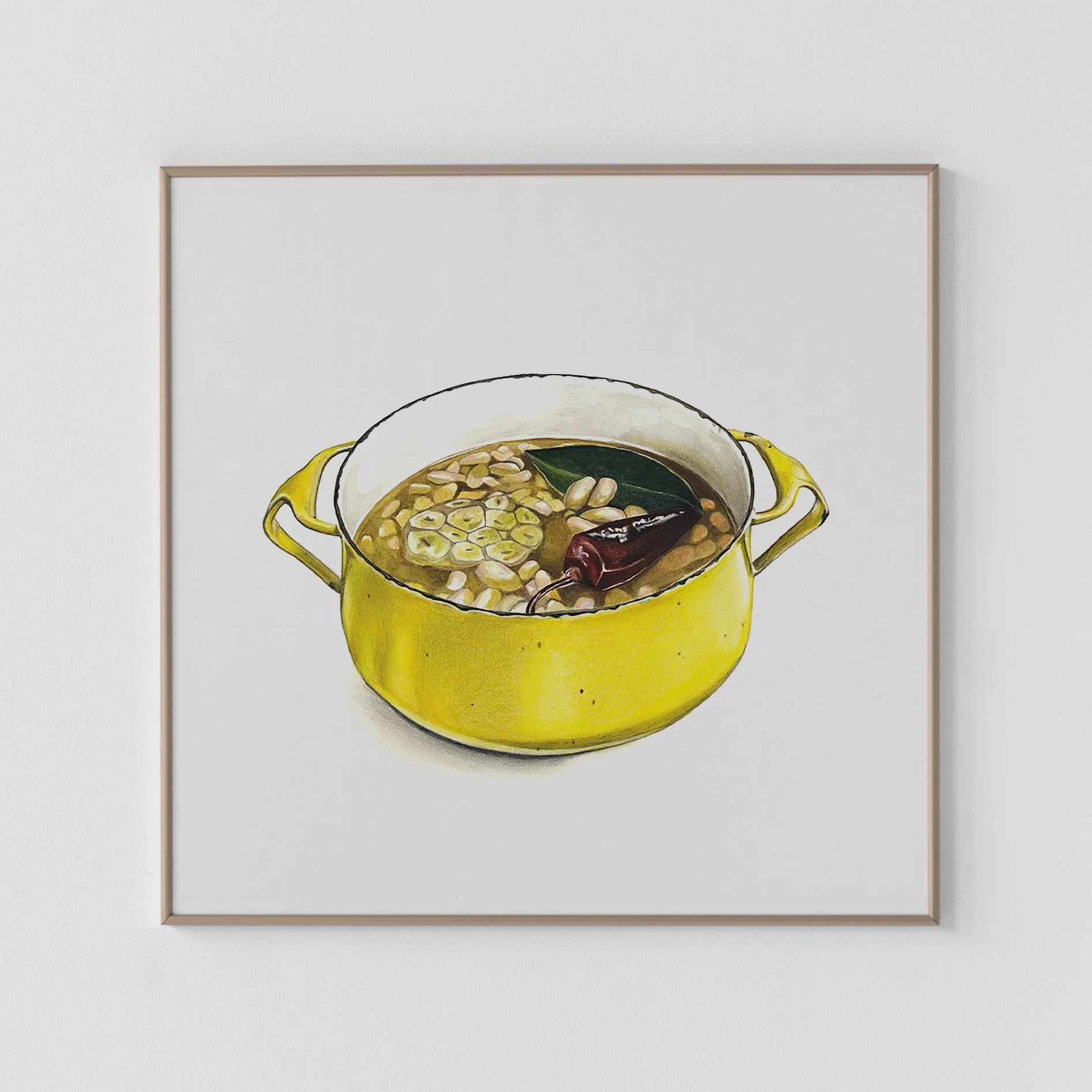 Pot of Cooking Beans Archival Print