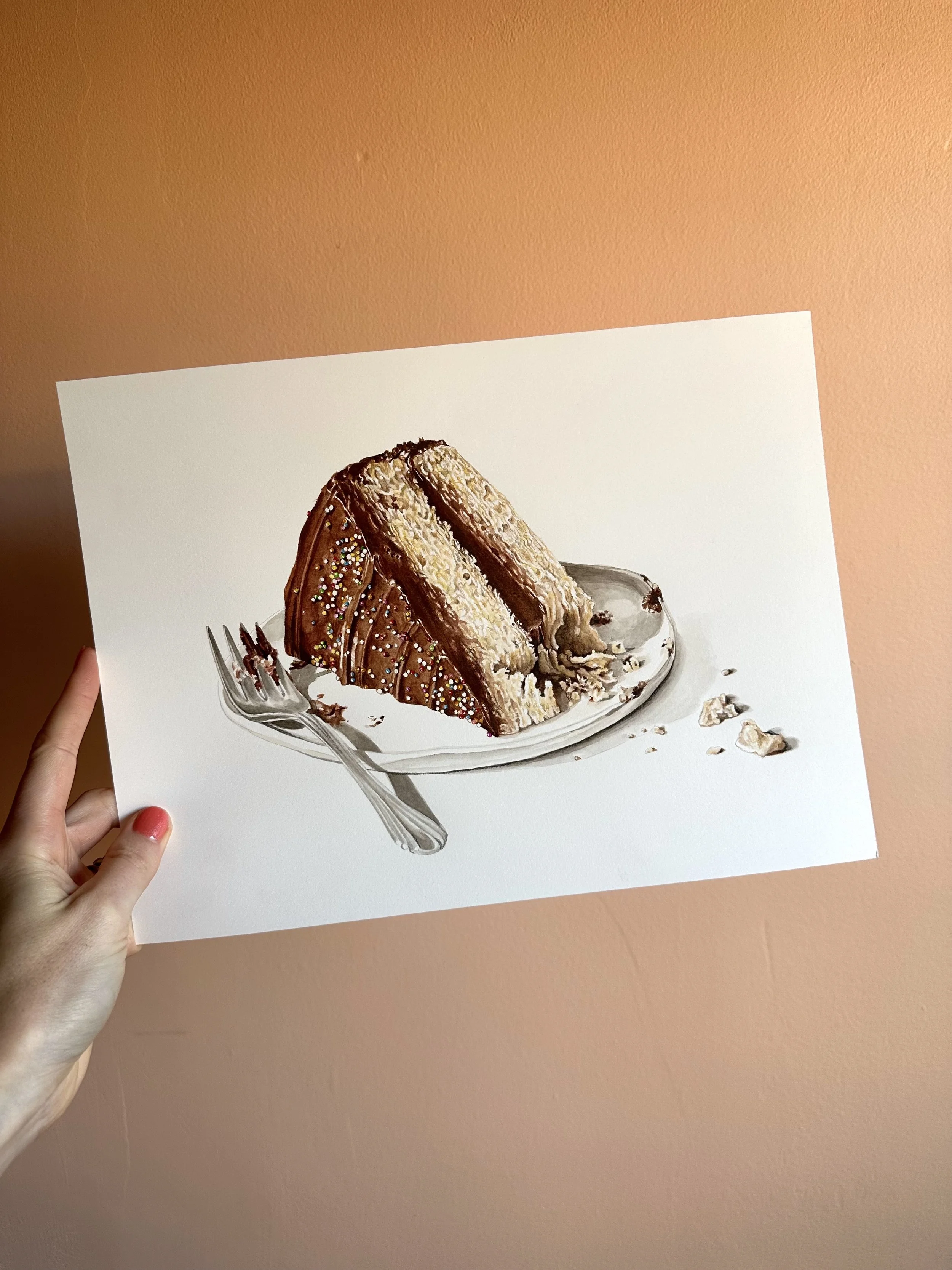 Original Birthday Cake Painting