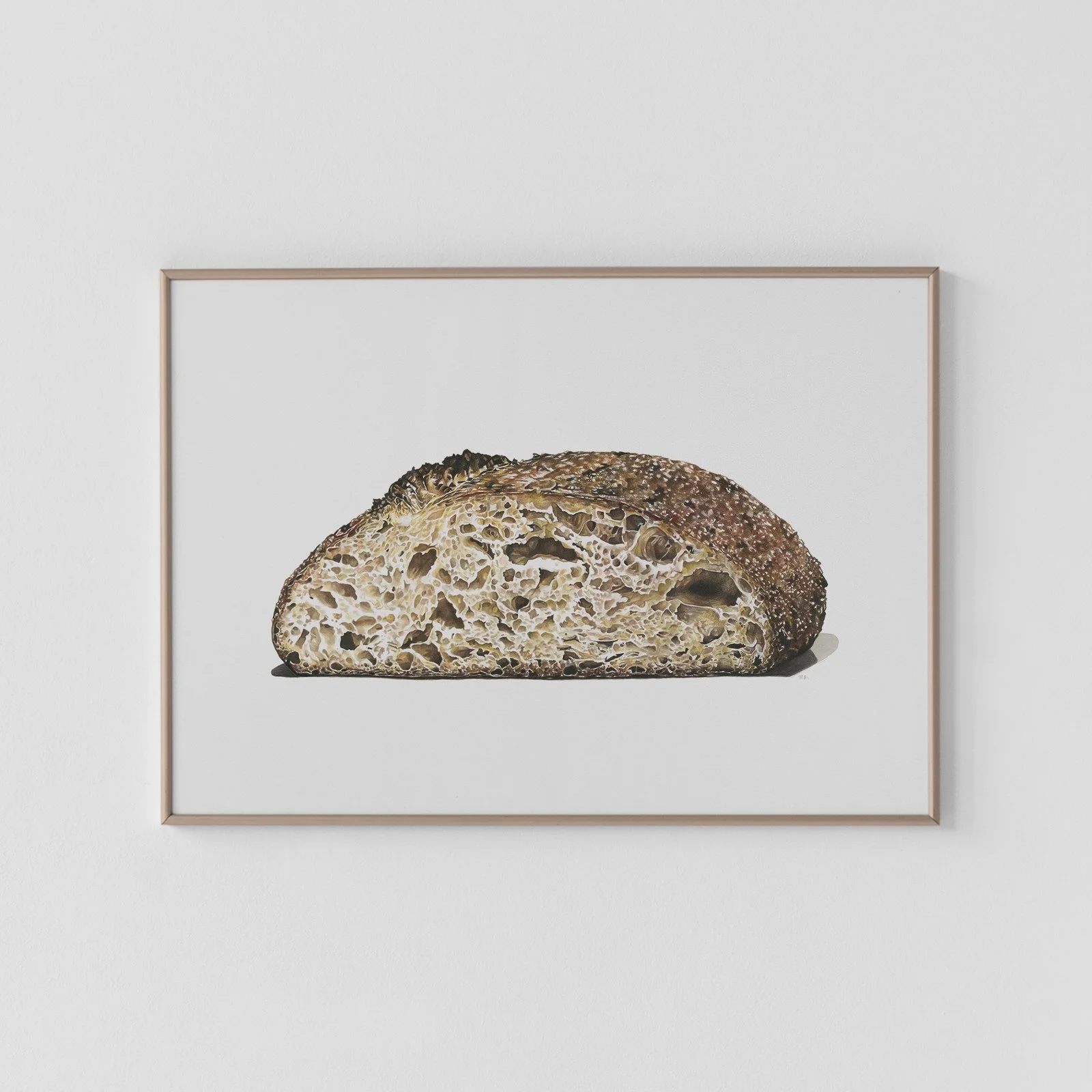 Sourdough Bread Watercolor Archival Print