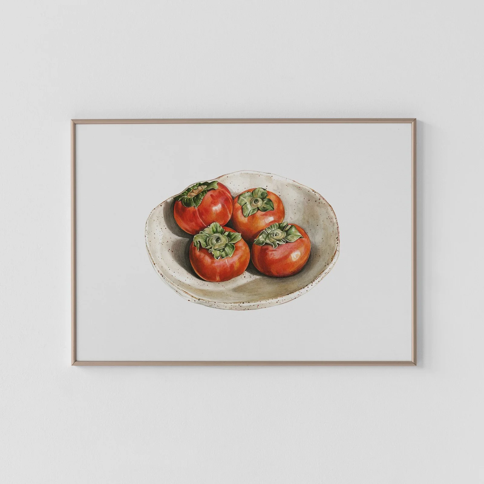 Persimmons in my favorite bowl Archival Print