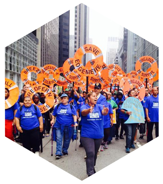 Group marching for environmental justice in Albany, NY