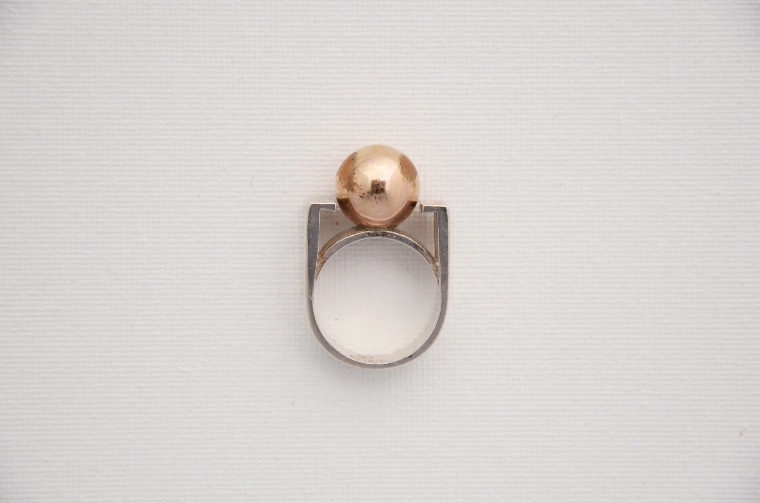 Sterling + 10K Gold Ring with Ball