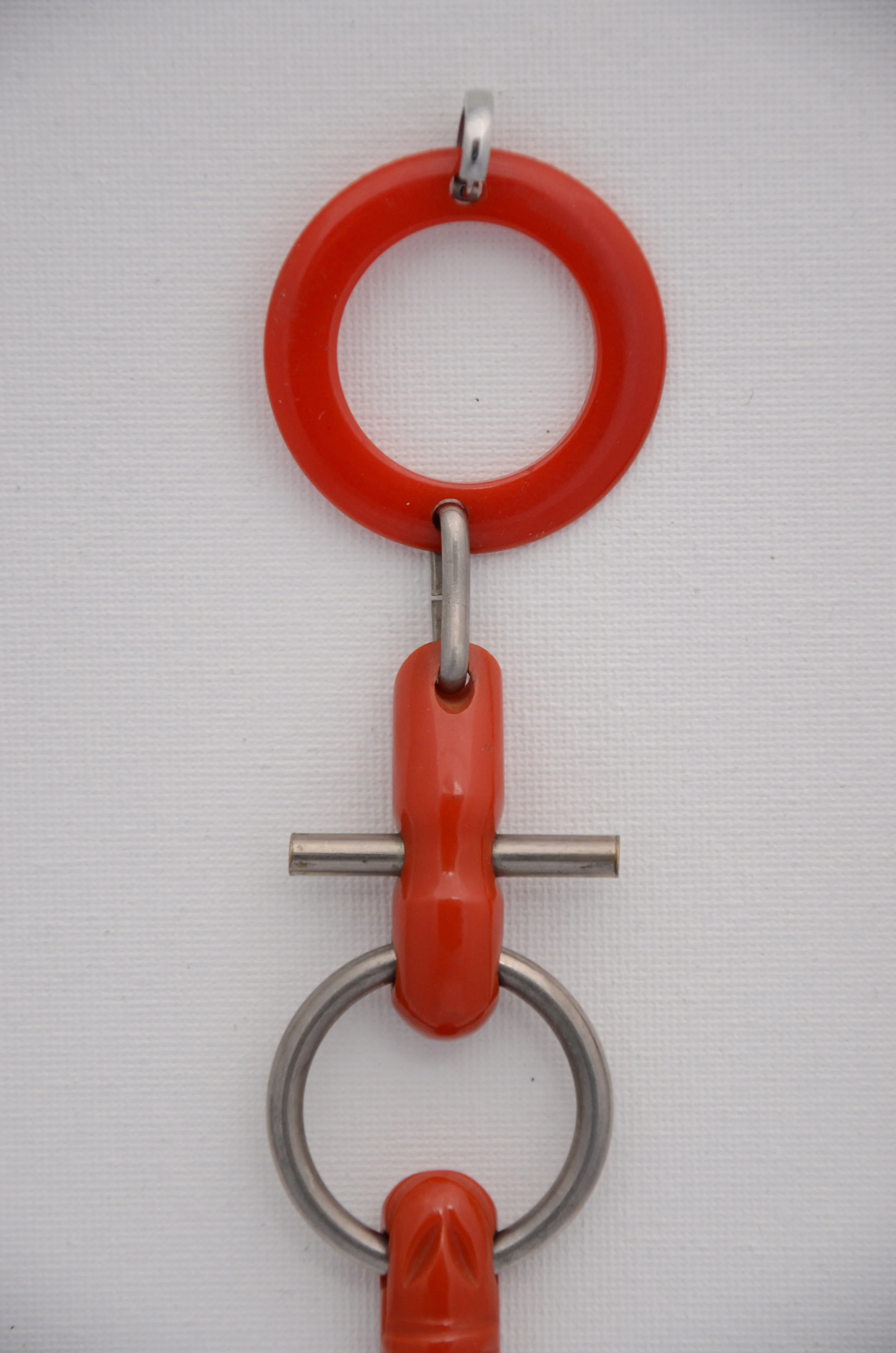 1930's Art Deco Dark Orange Celluloid Earrings