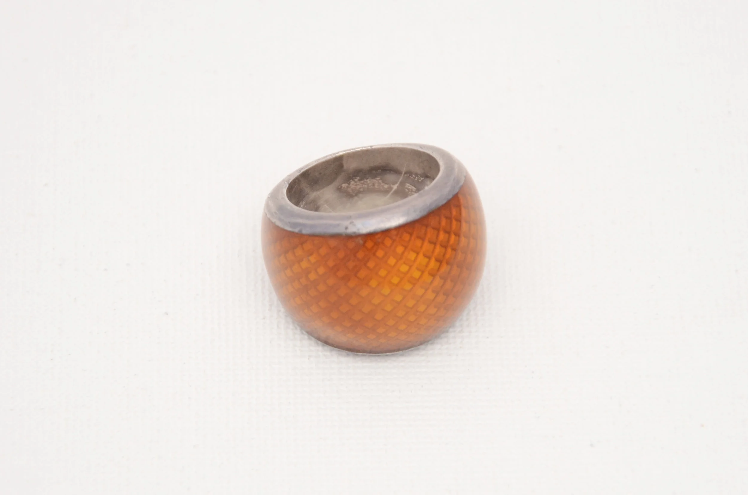 1970's-80's 925 Sterling Silver + Toffee Colored  Epoxy Ring