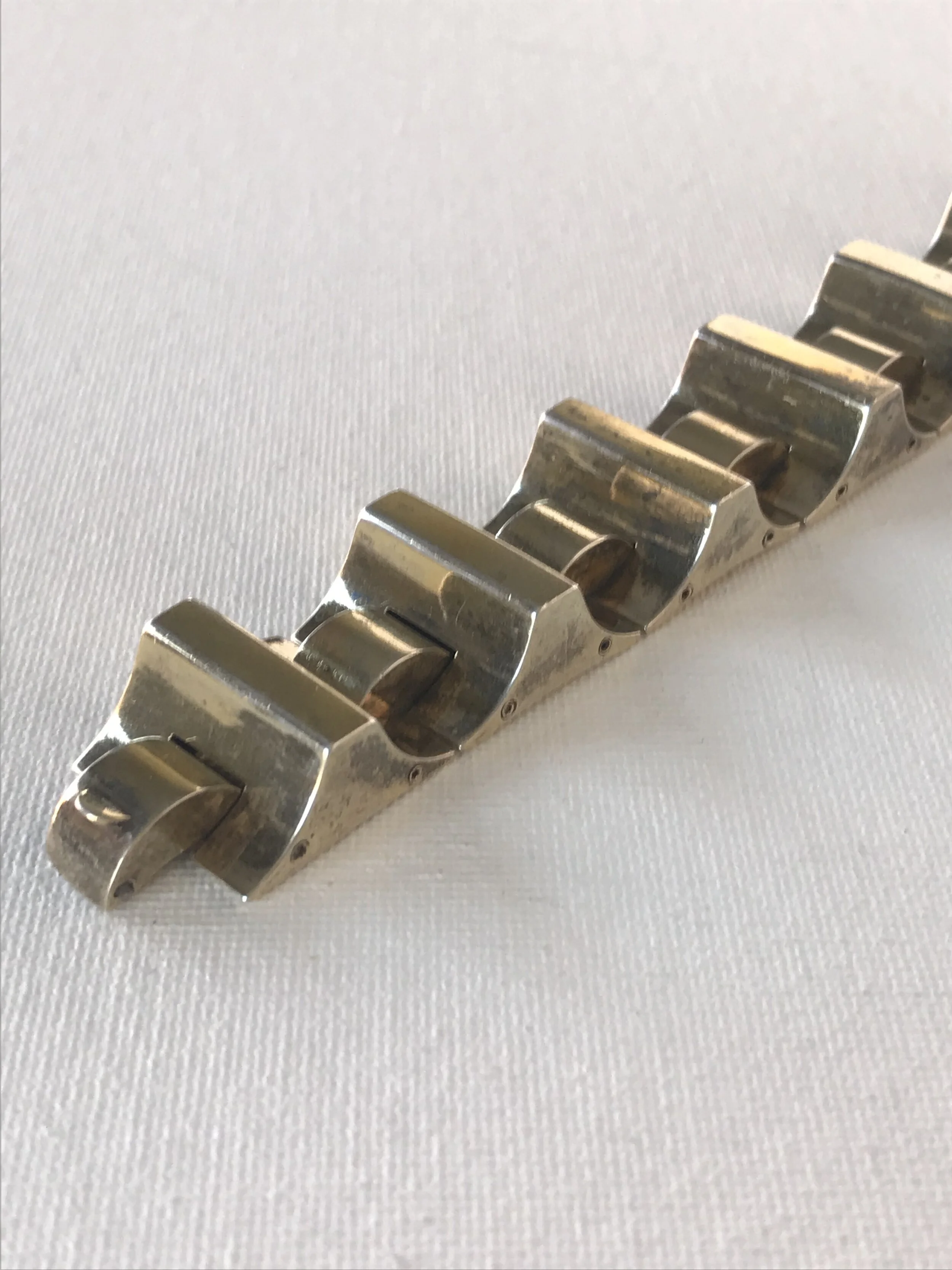 1940's "925" Silver Vermeil Deco Bracelet