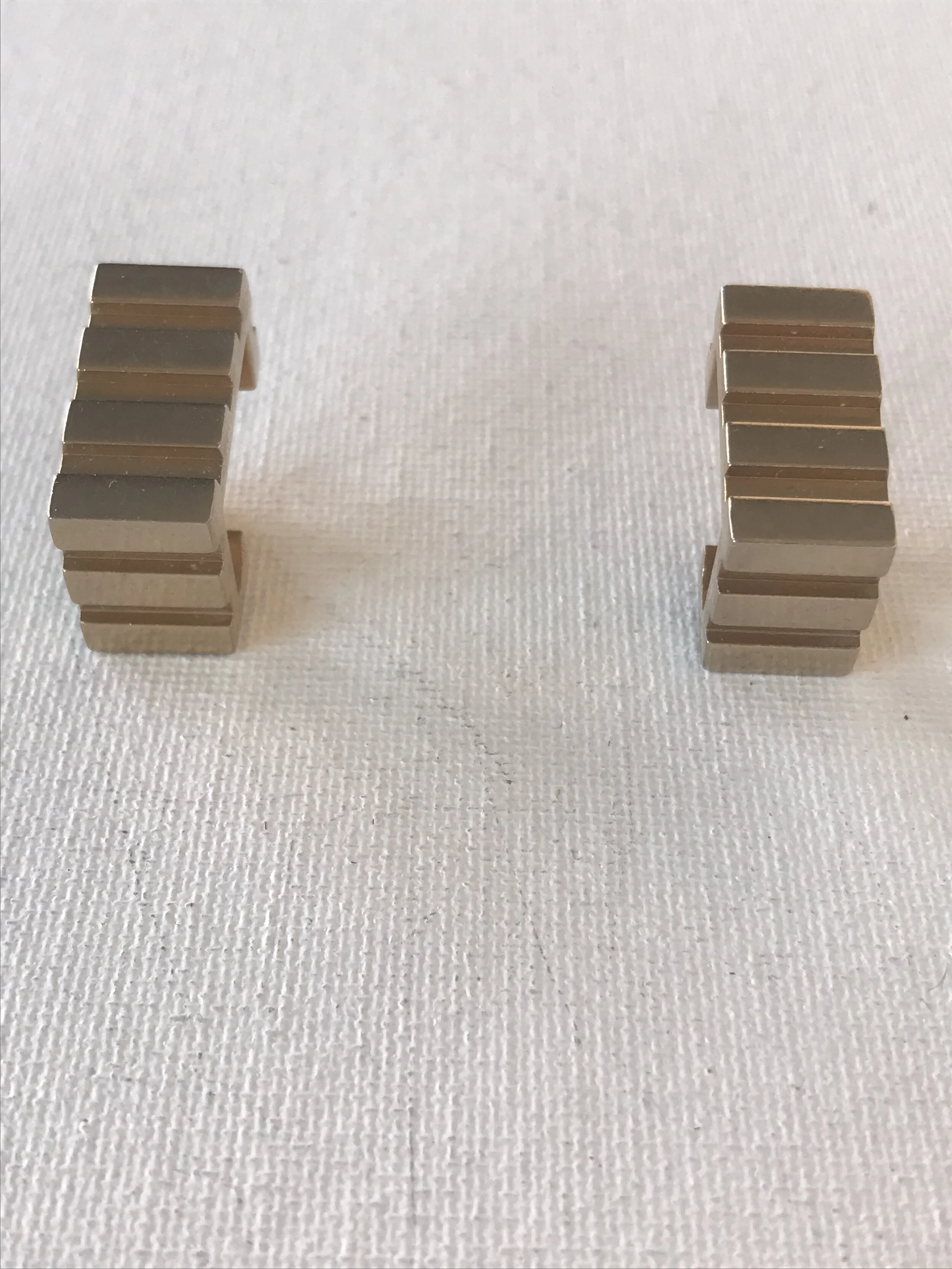 1970's Gold Ribbed Earrings