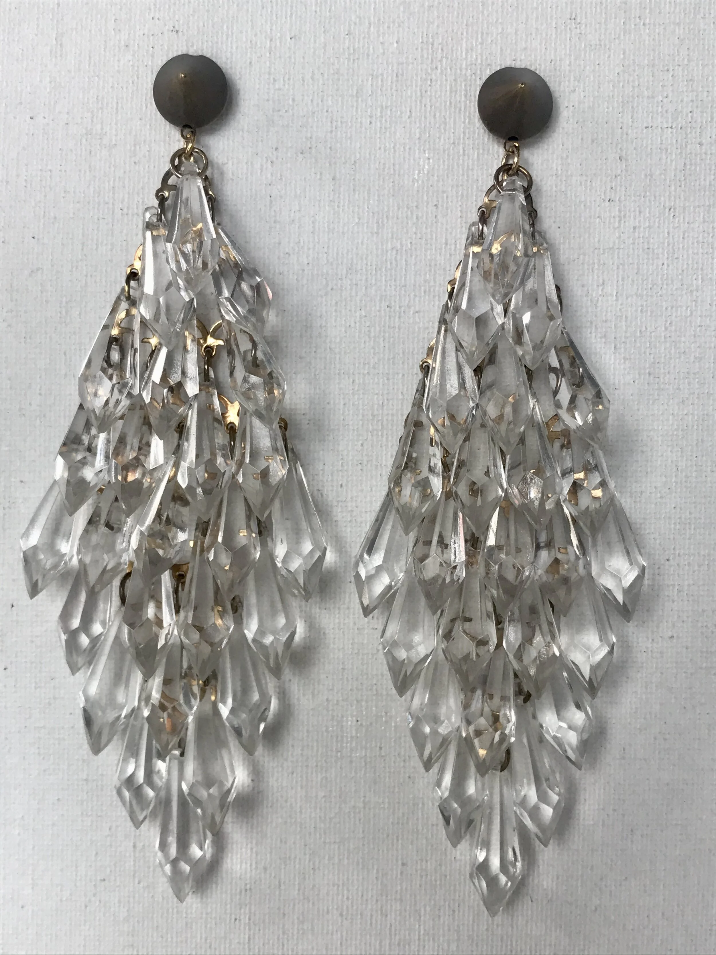 1980's Lucite Chandelier Earrings