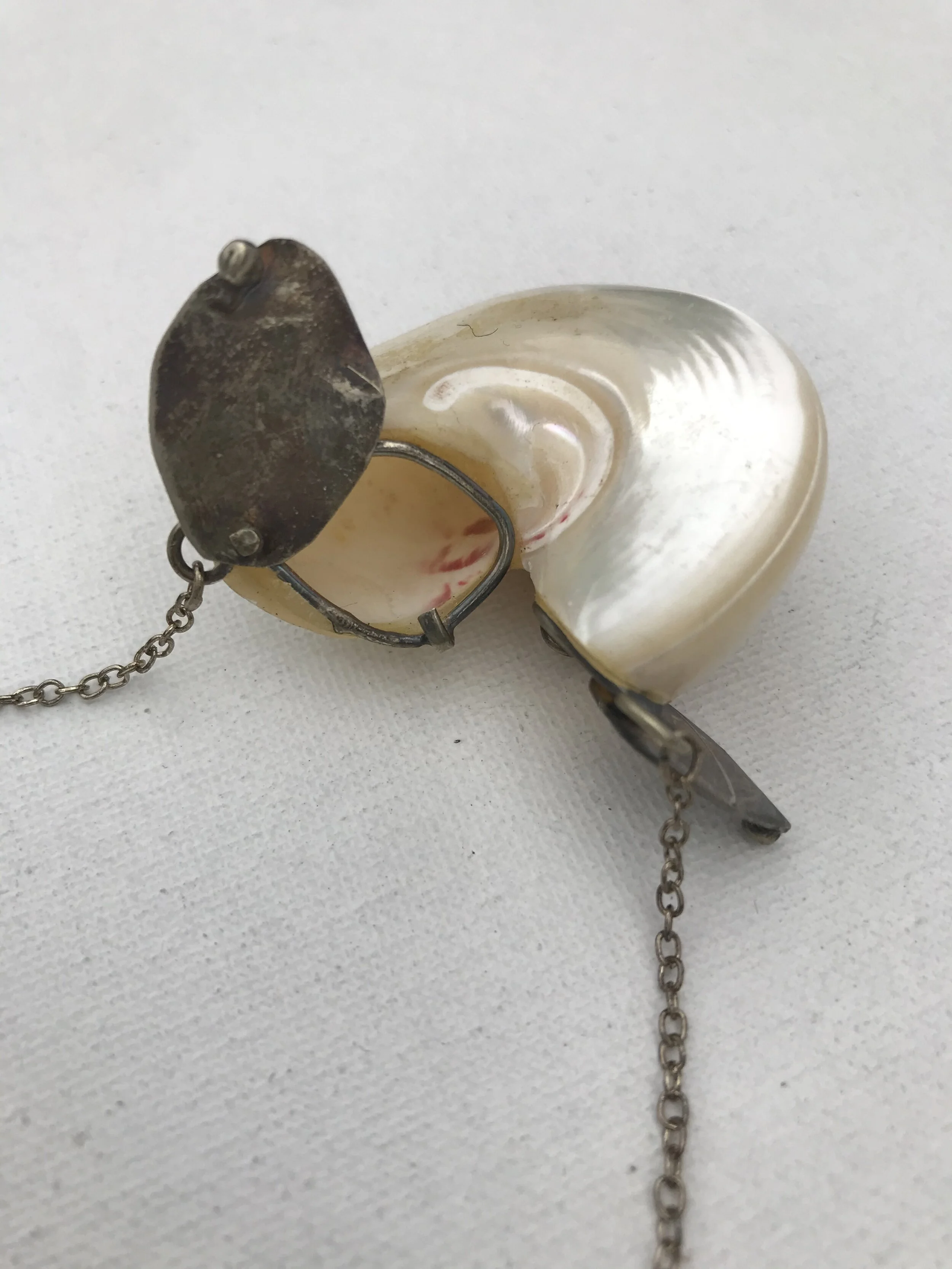 1980’s Mother of Pearl Curved Vessel Necklace