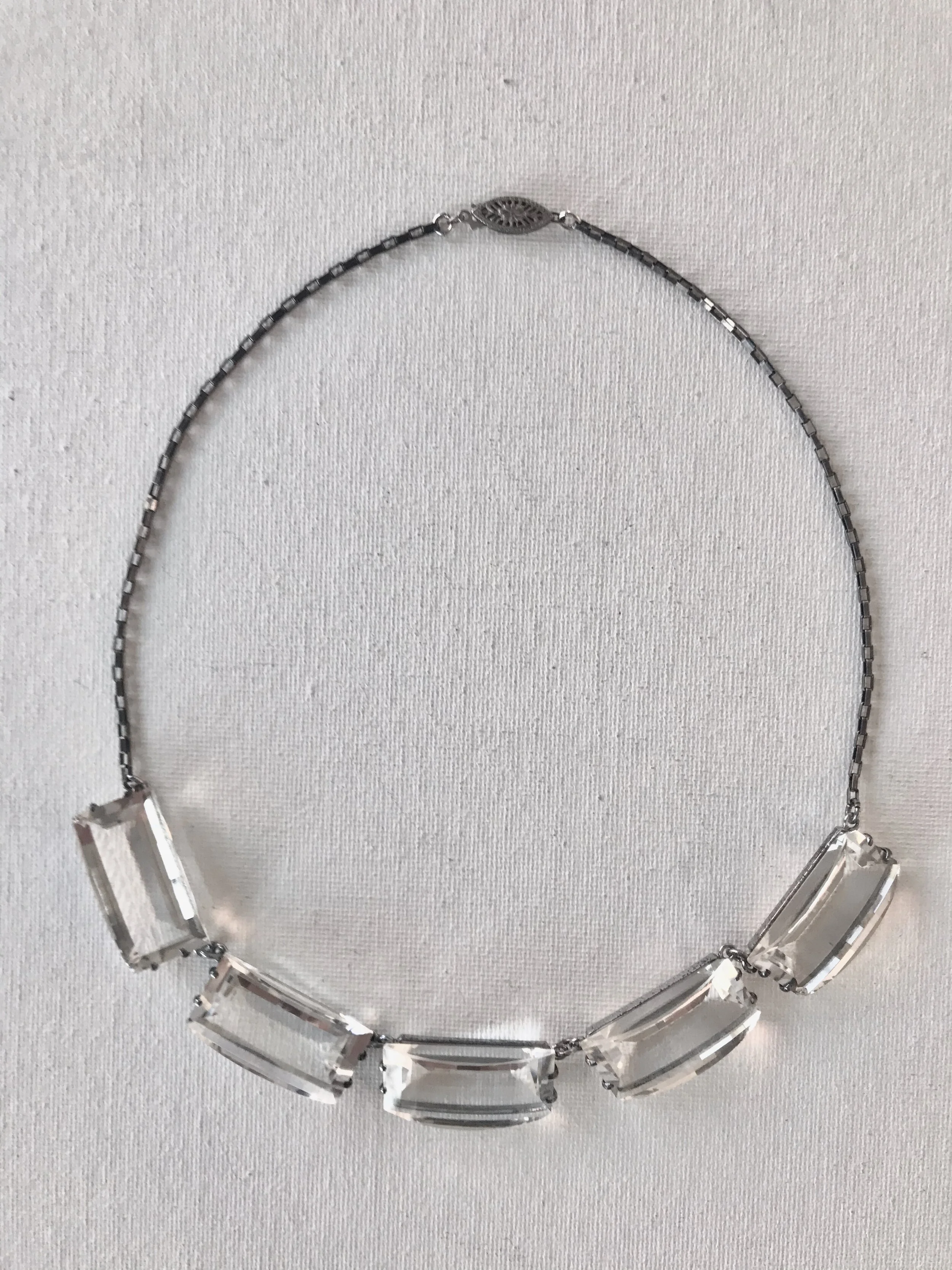 1940's Rectangular Crystal Necklace