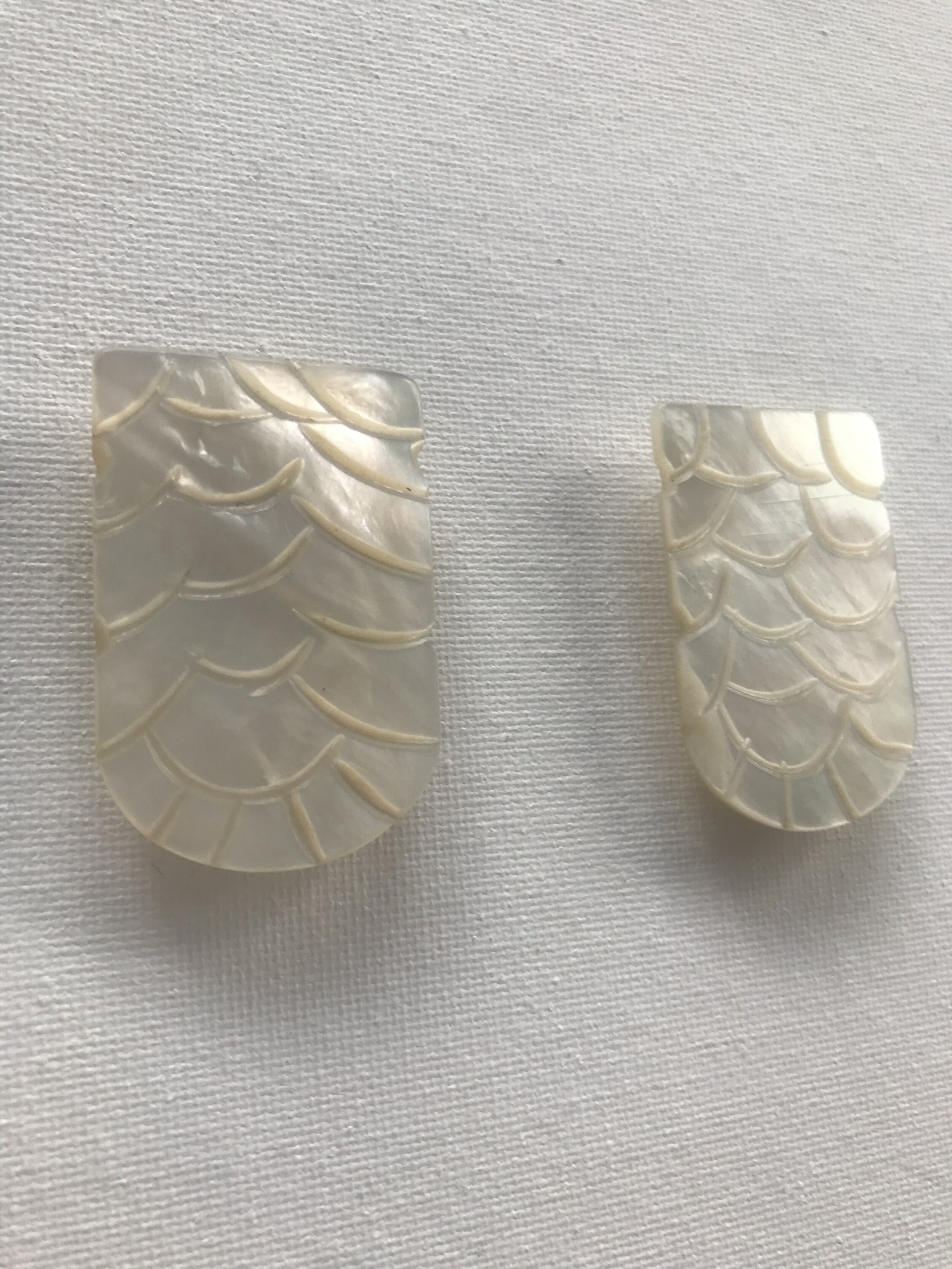 1940's Carved Pearl Dress Clips
