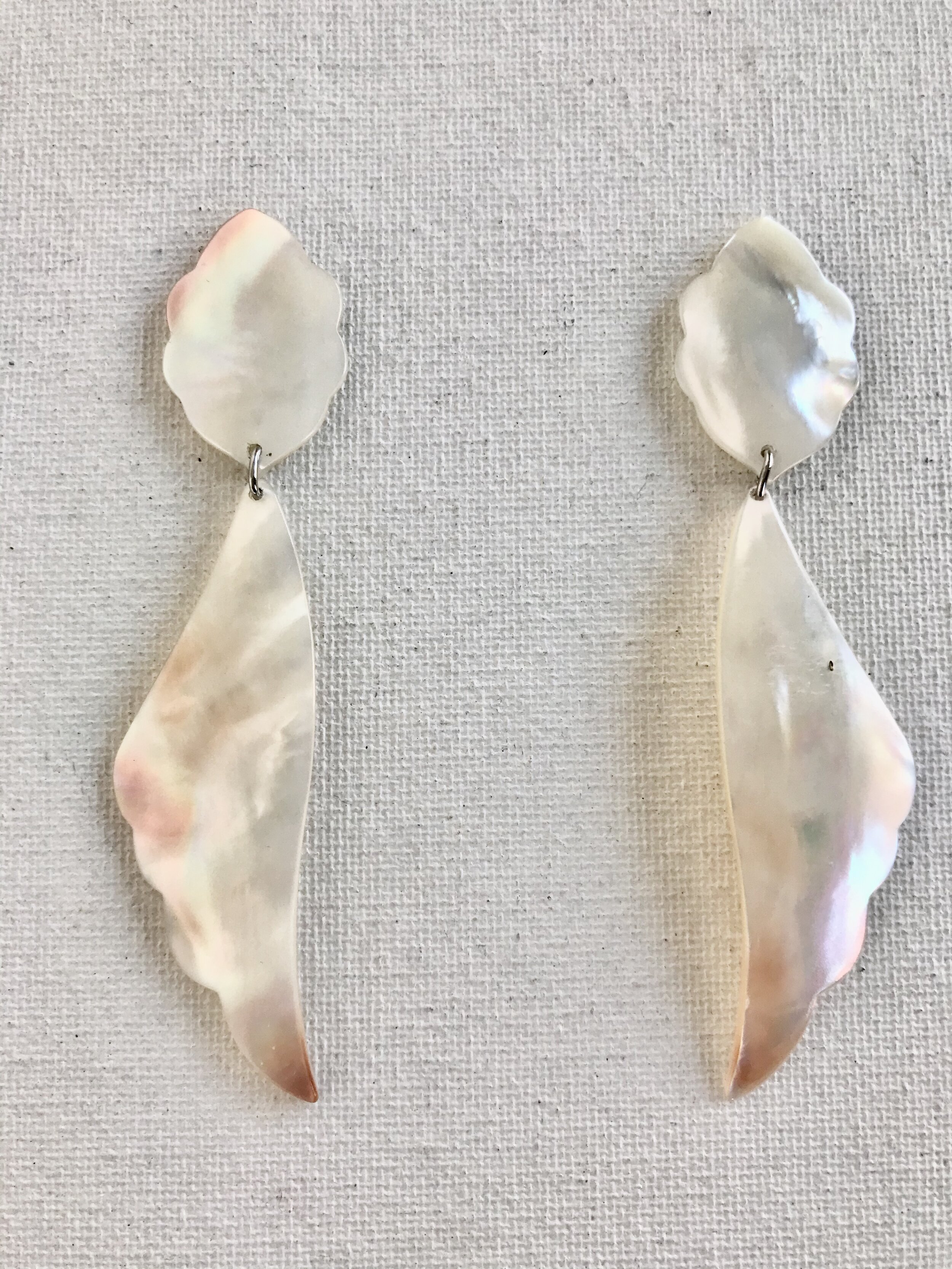 1980's Abalone Shell Drop Earrings