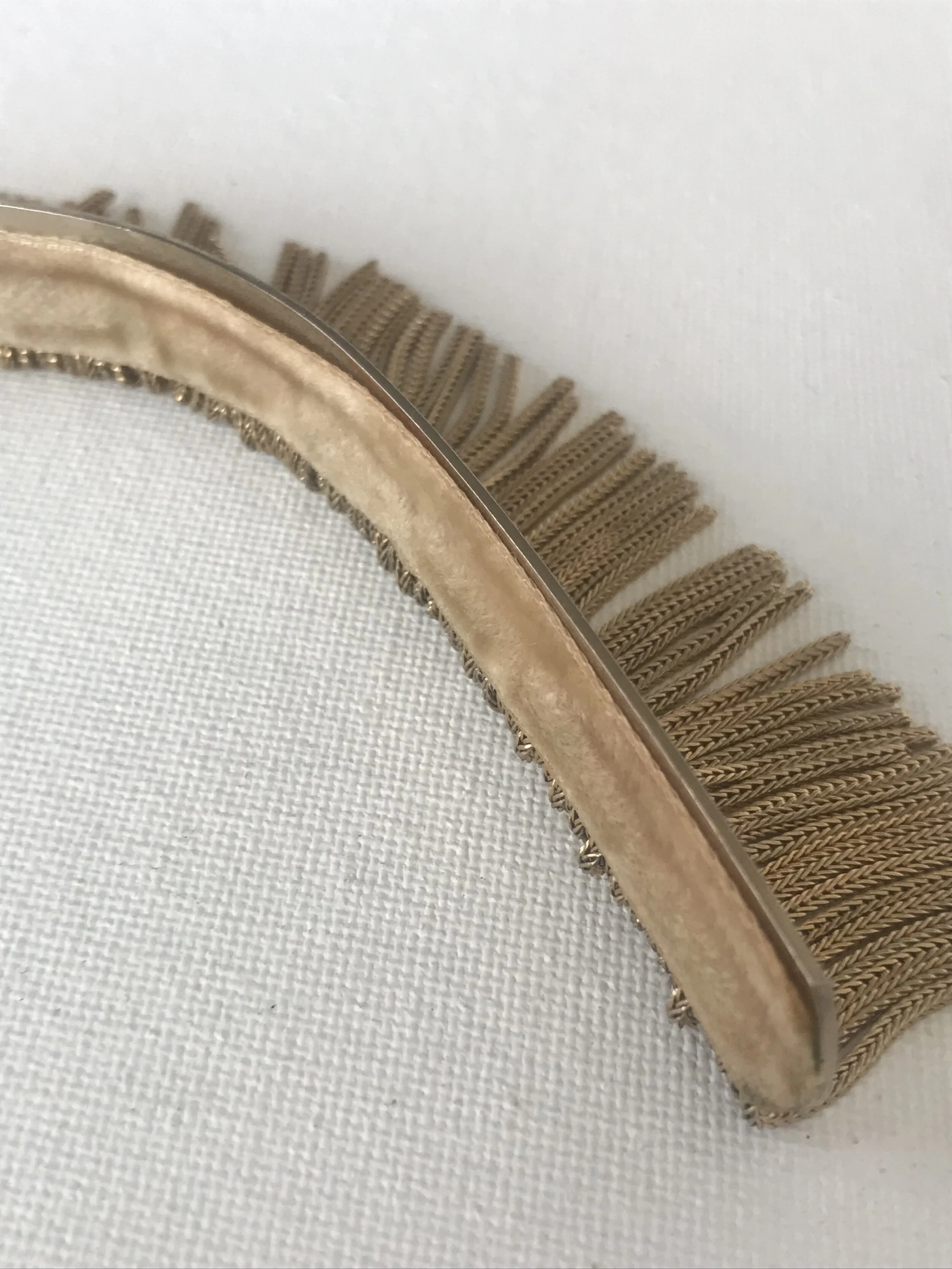 Interior View of 1960's Gold Fringe Headband