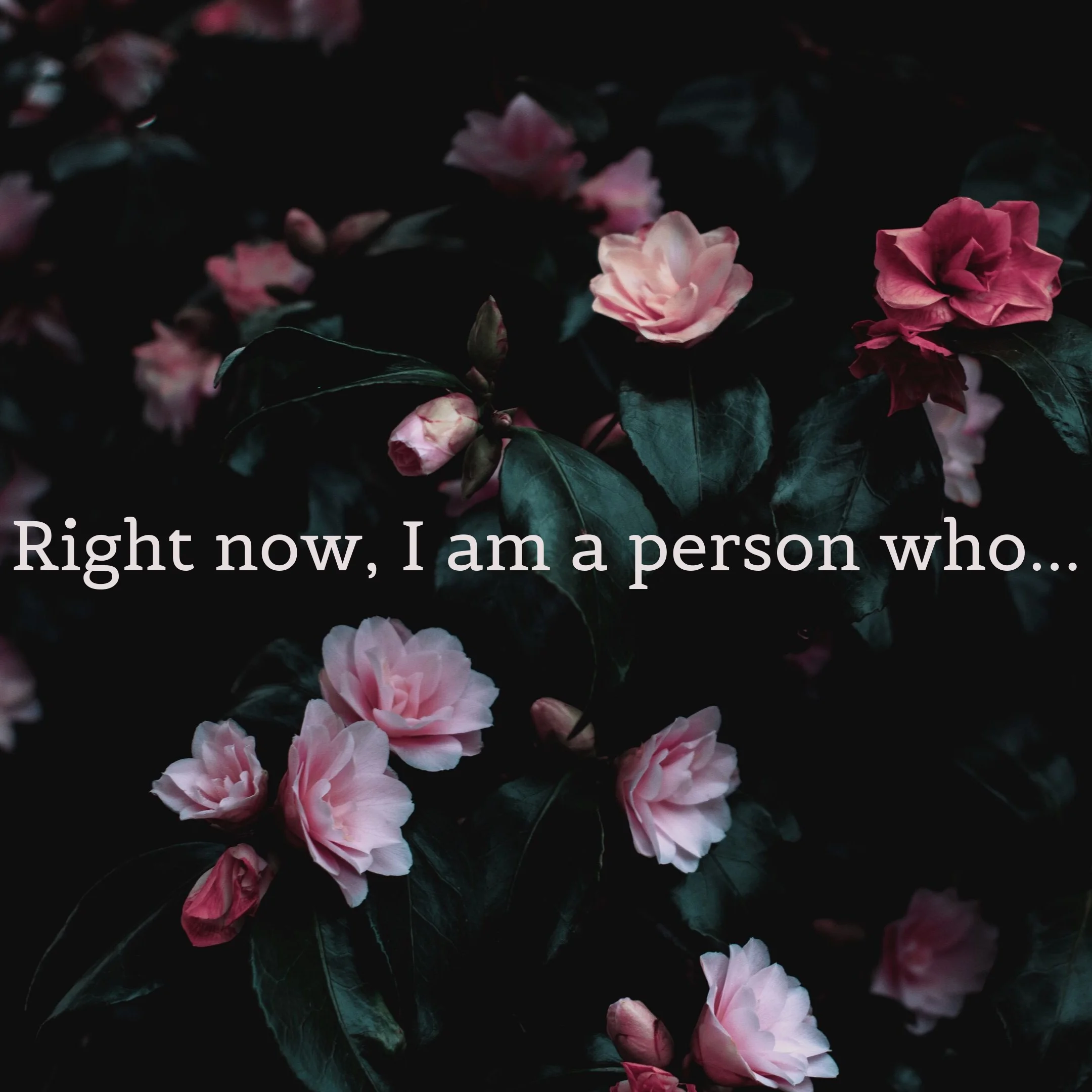 Right now, I am someone who…