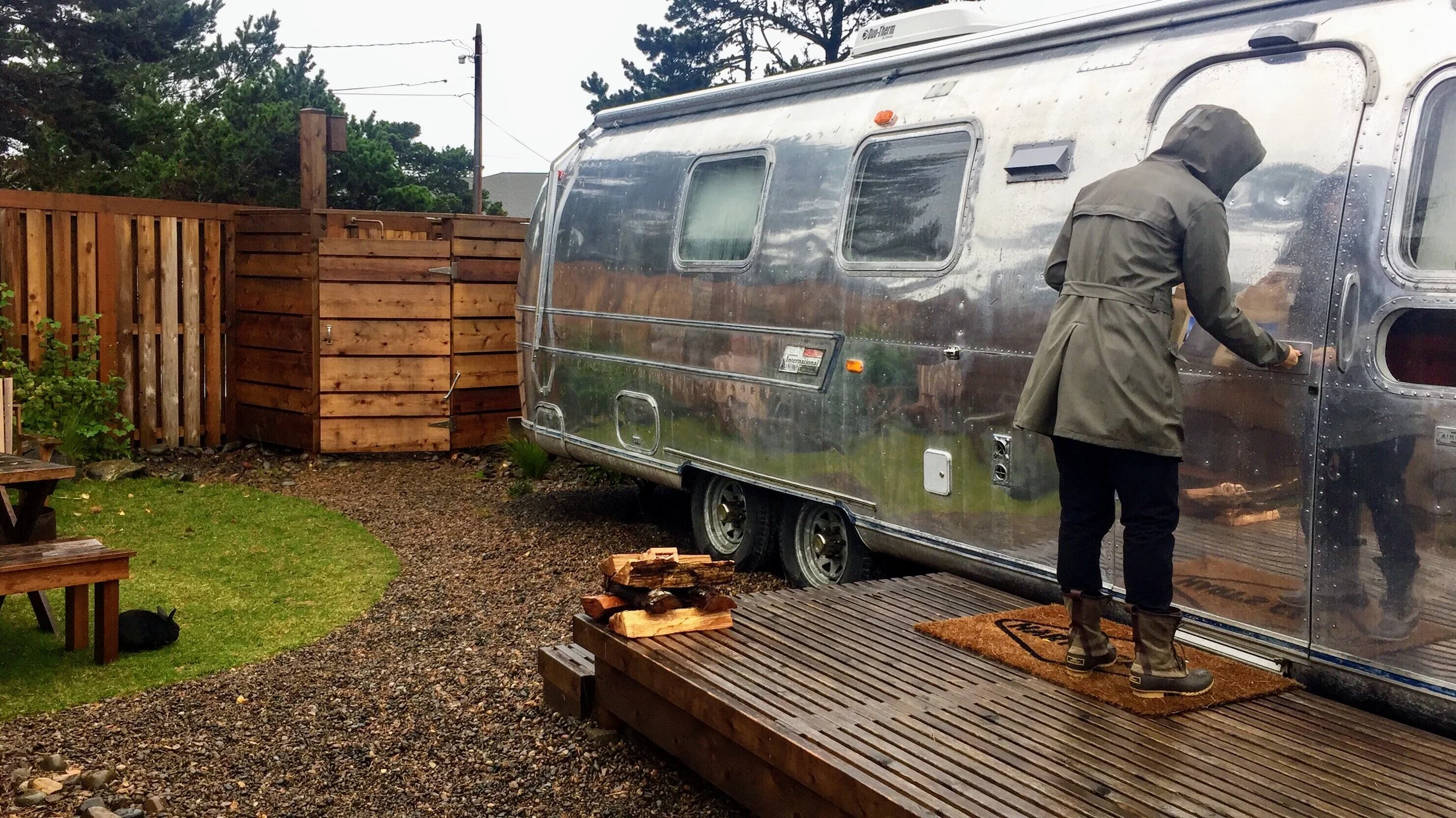 Hart's Camp airstream campsite is the cutest campsite I've ever seen. That's Erika!!