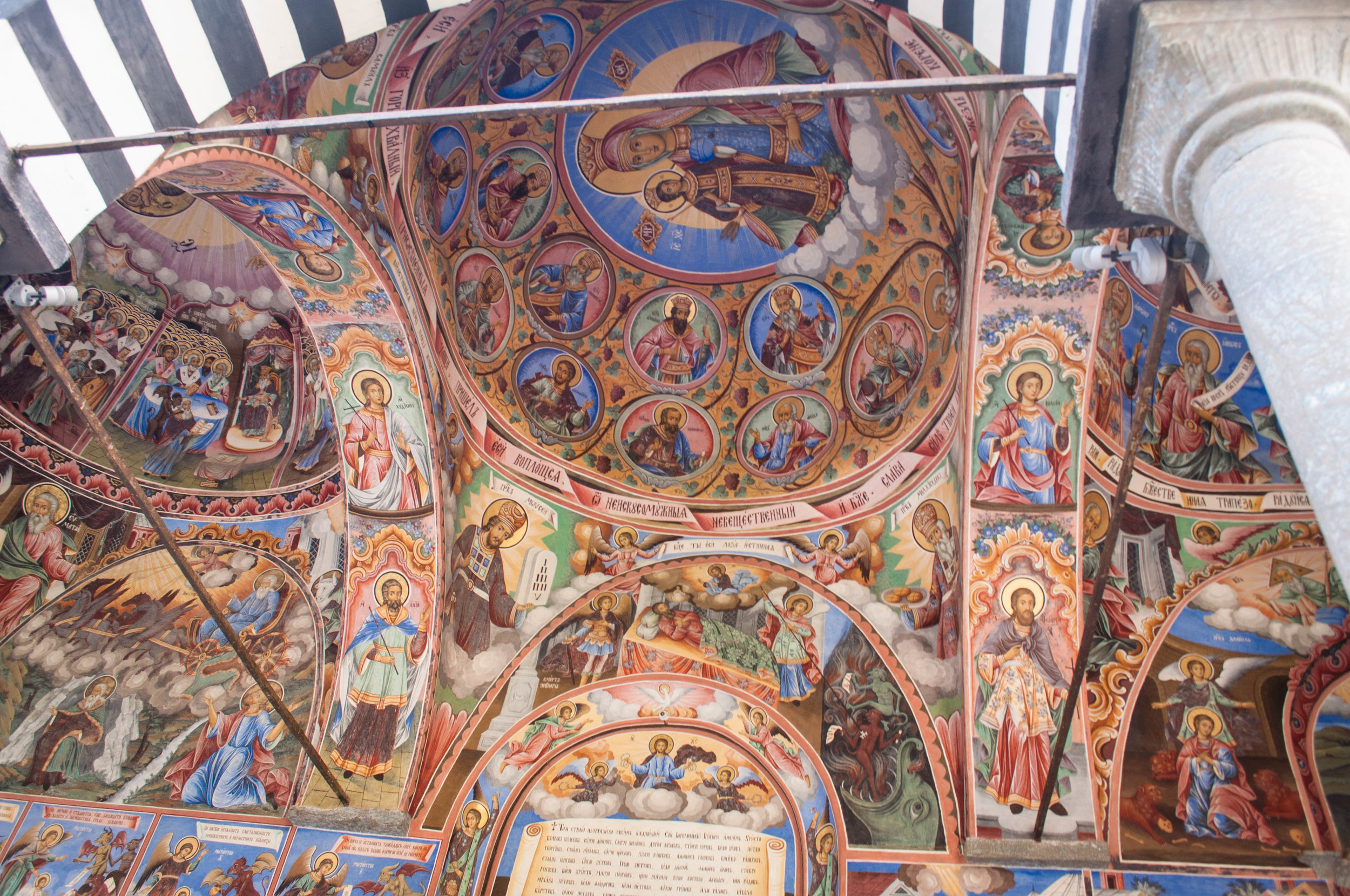 Rila monastery frescoes is a UNESCO World Heritage Site, this is a must-see in any Road trip Bulgaria