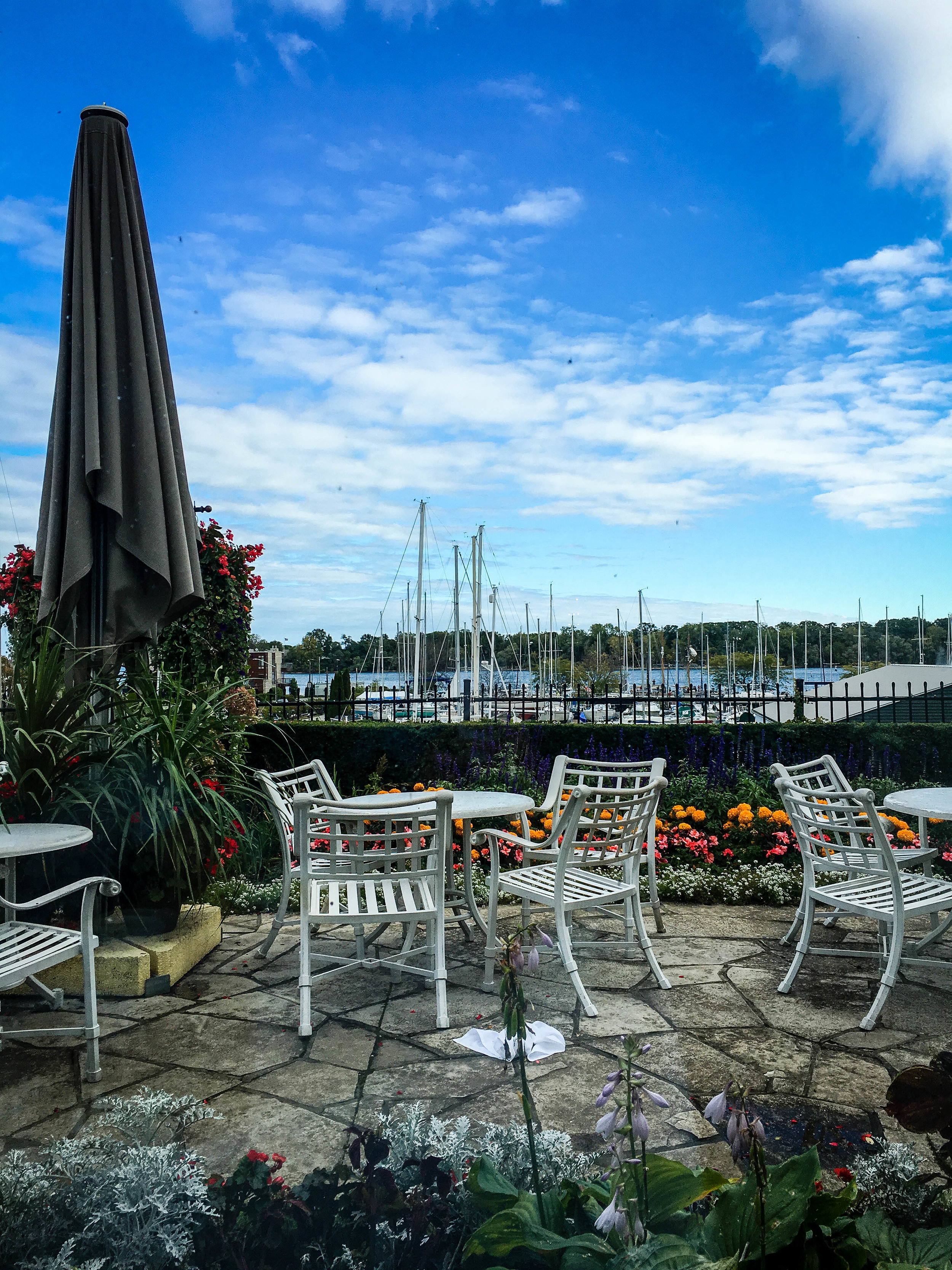 Niagara on the Lake marina view from the Tiara's restaurant terrace 