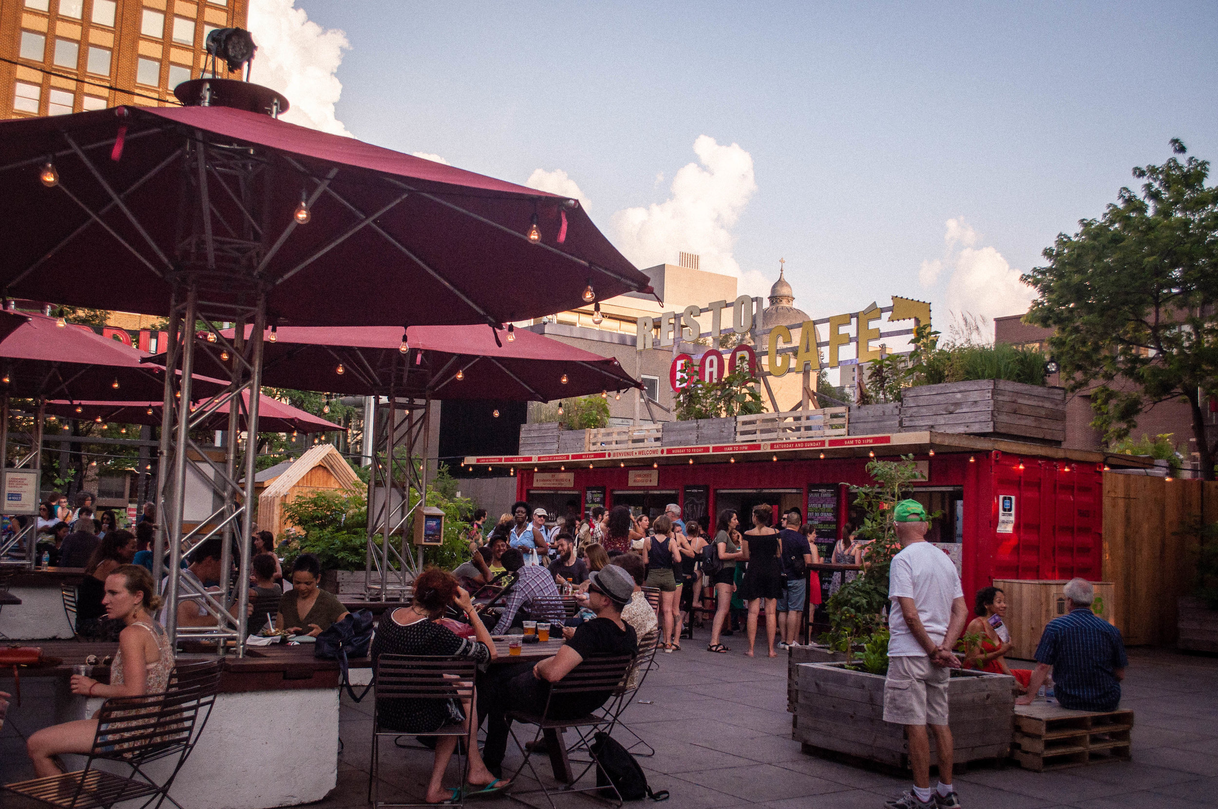 Jardins Gamelin terrace, one of the 6 original terraces to enjoy the summer in Montreal