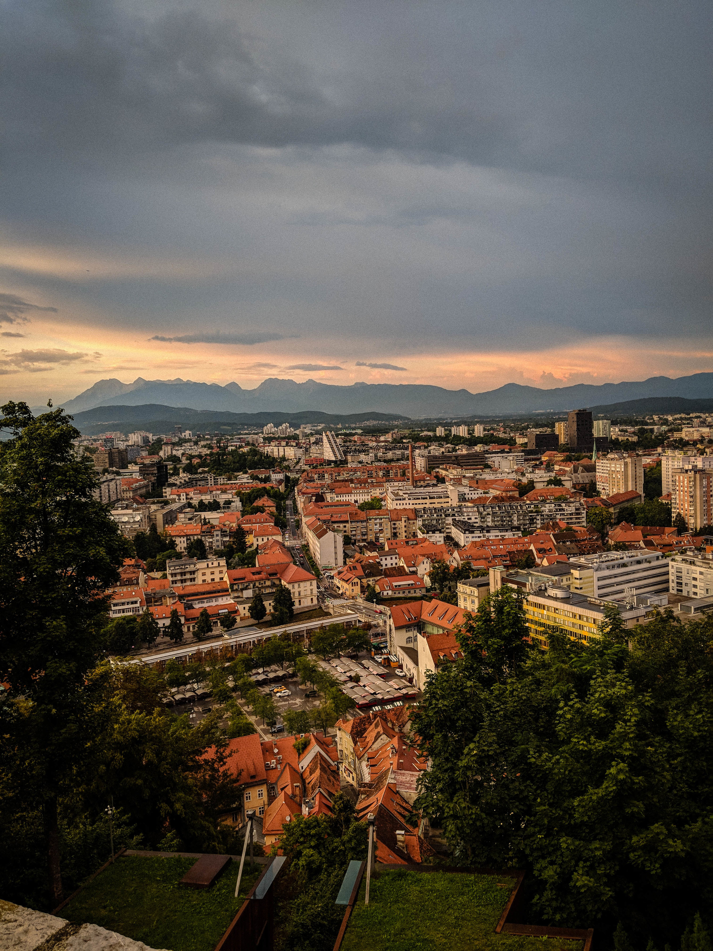 View of Ljubljana from the Ljubljana Castle Restaurant 