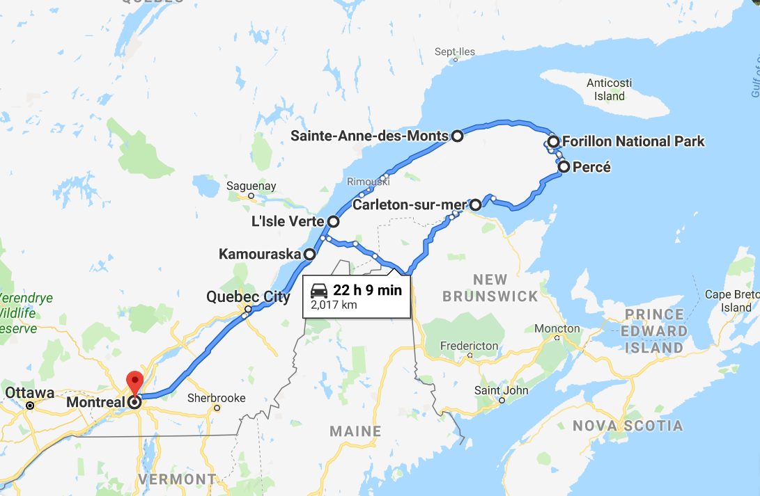 gaspe trip plan