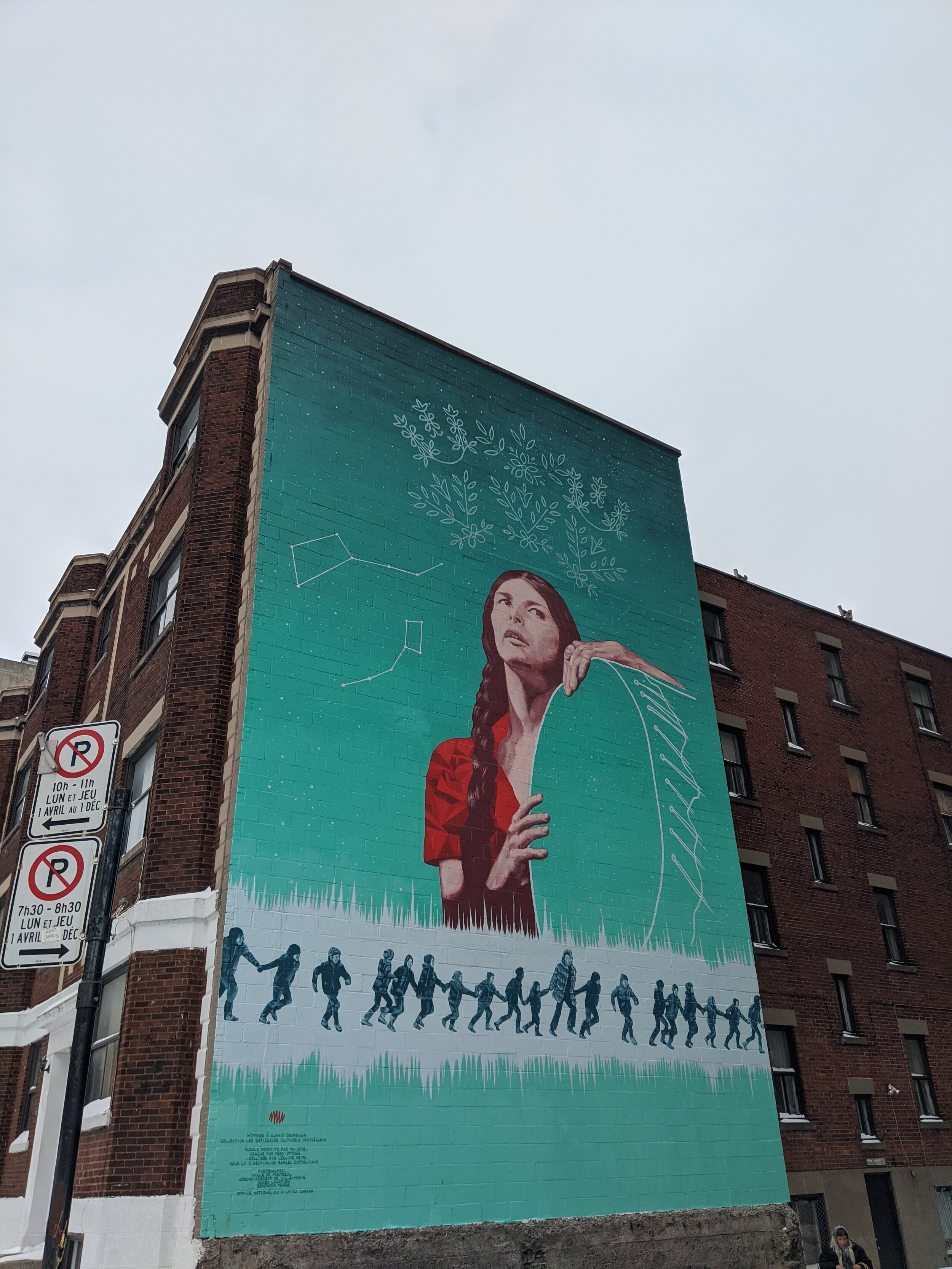 Montreal street art -Mural dedicated to the first nations