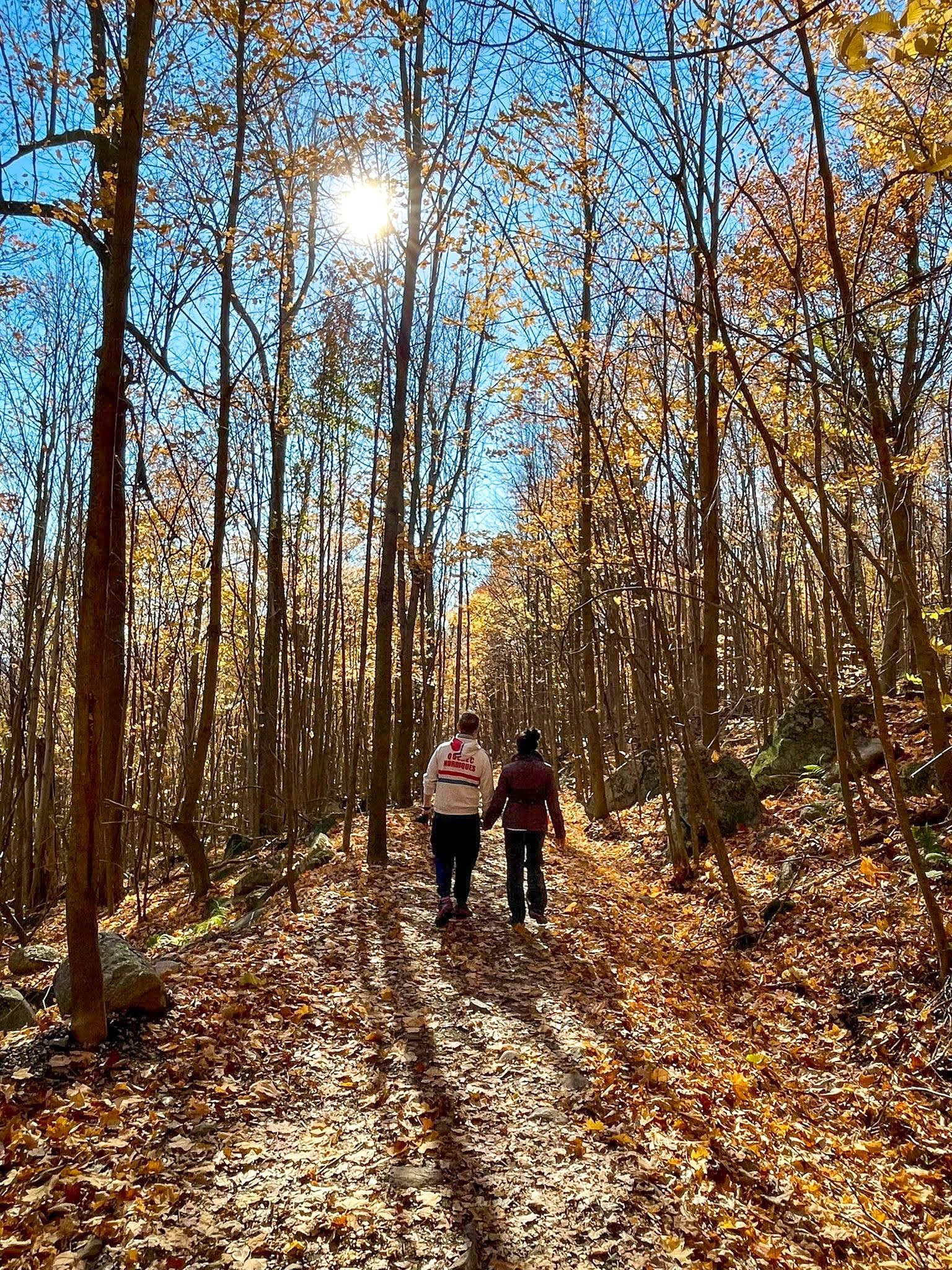 take a hike, one of the romantic getaways near Montreal