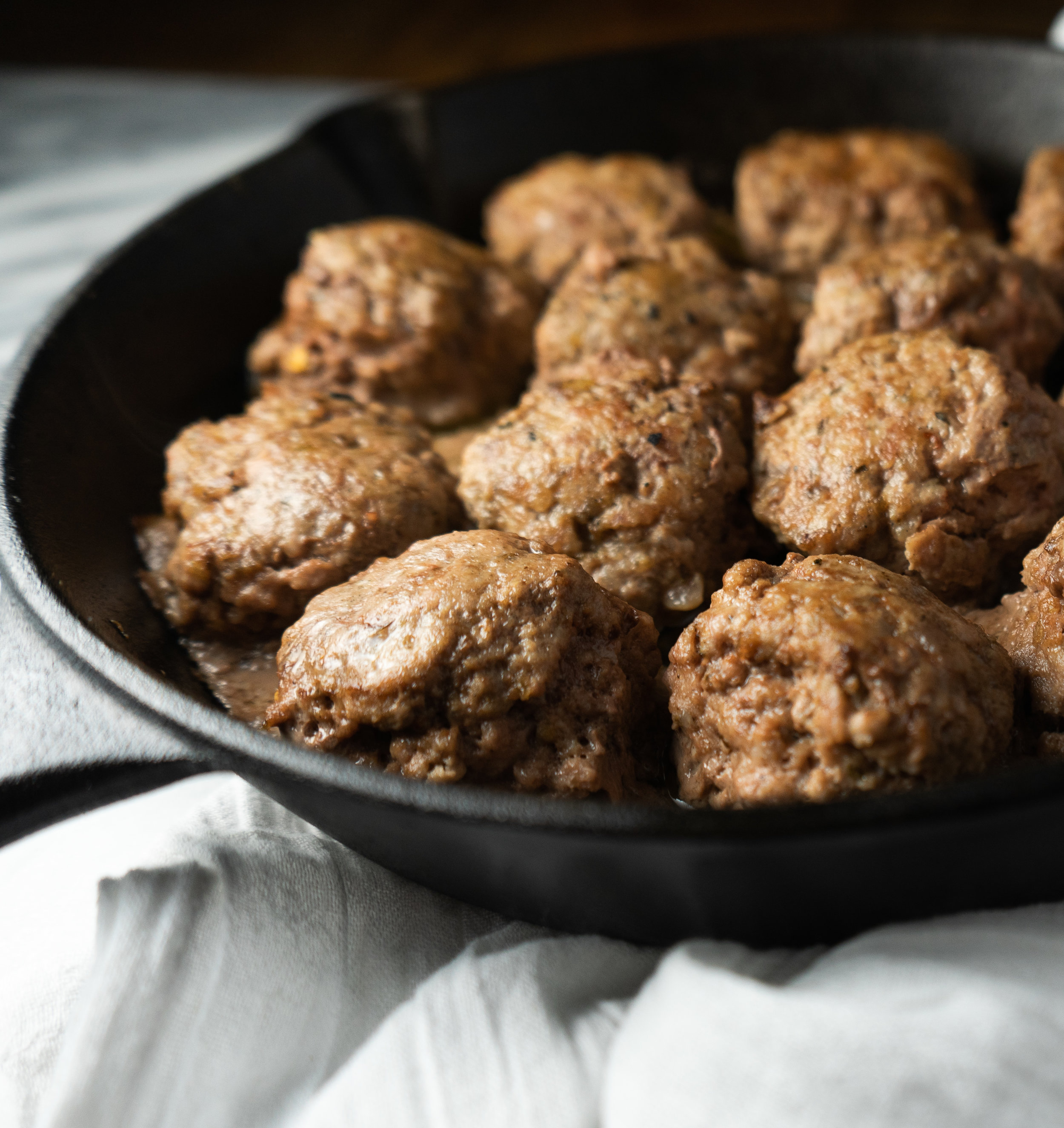 Cast Iron Meatballs - Mad About Food