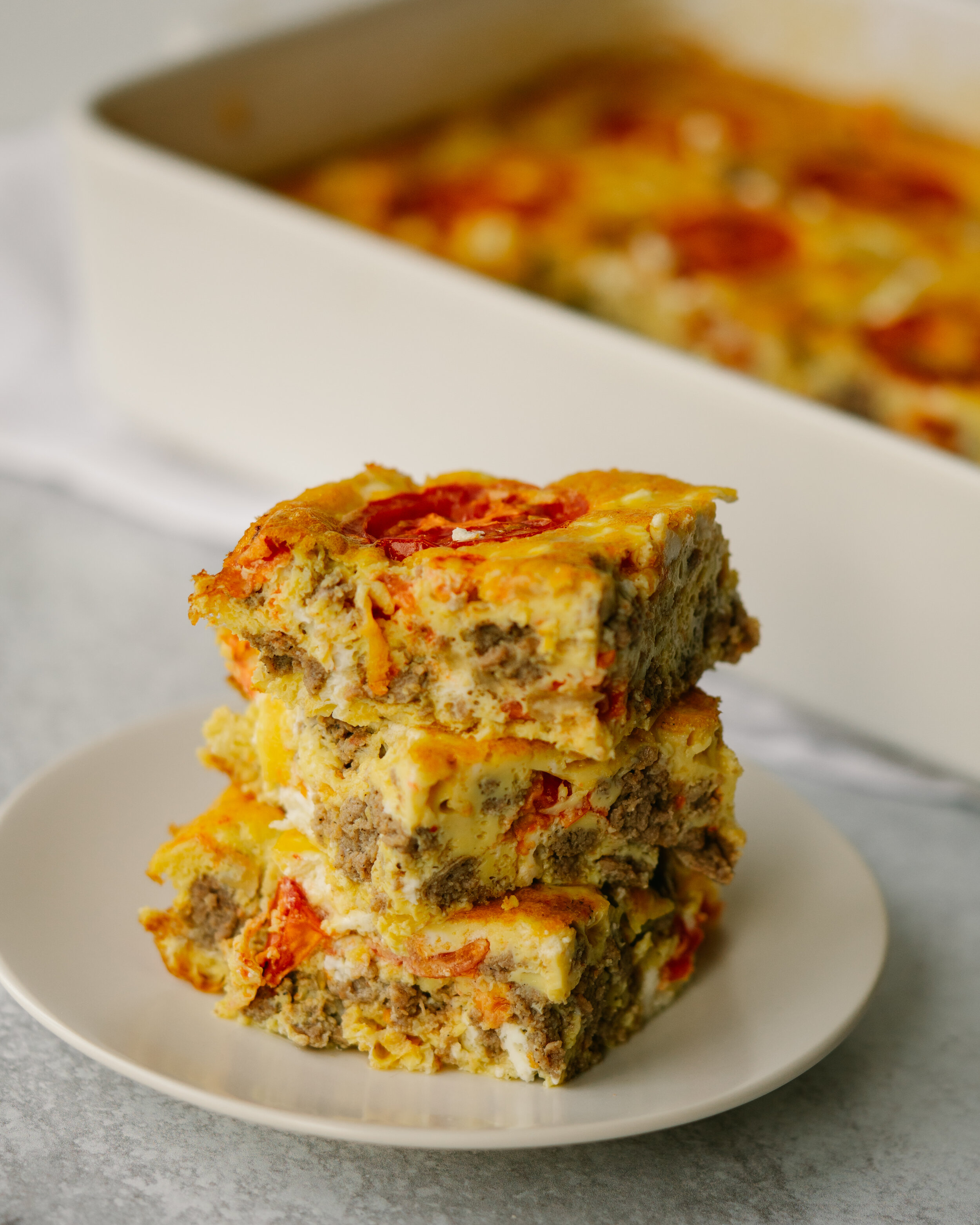Turkey Sausage, Tomato and Goat Cheese Breakfast Casserole — Mad About Food