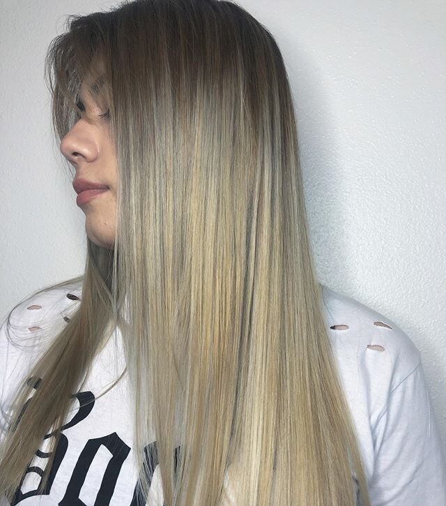 TRANSFORMATION ALERT 🚨 This was a challenging hair project! So fun. This beauty came in looking for a more natural balayage and a brighter blonde. Previous work not done by us had a permanent color on top of her naturally black hair. This is just he