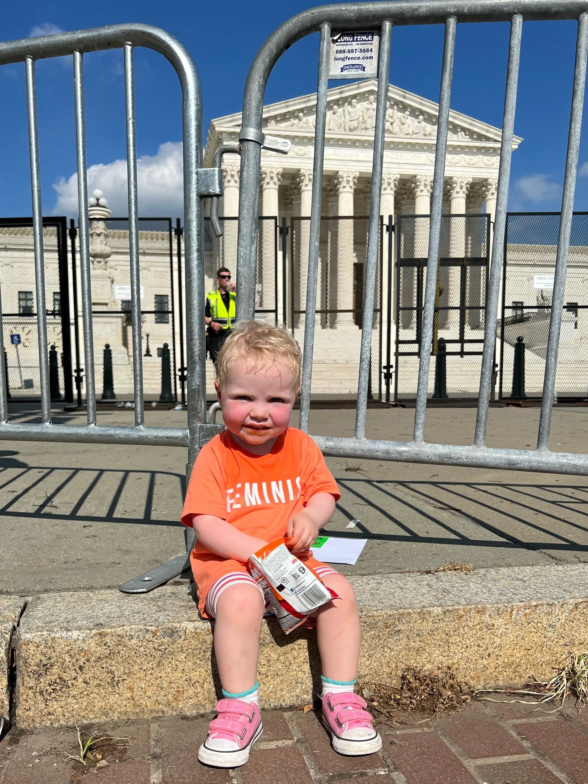 Tiny activist protesting the fall of Roe