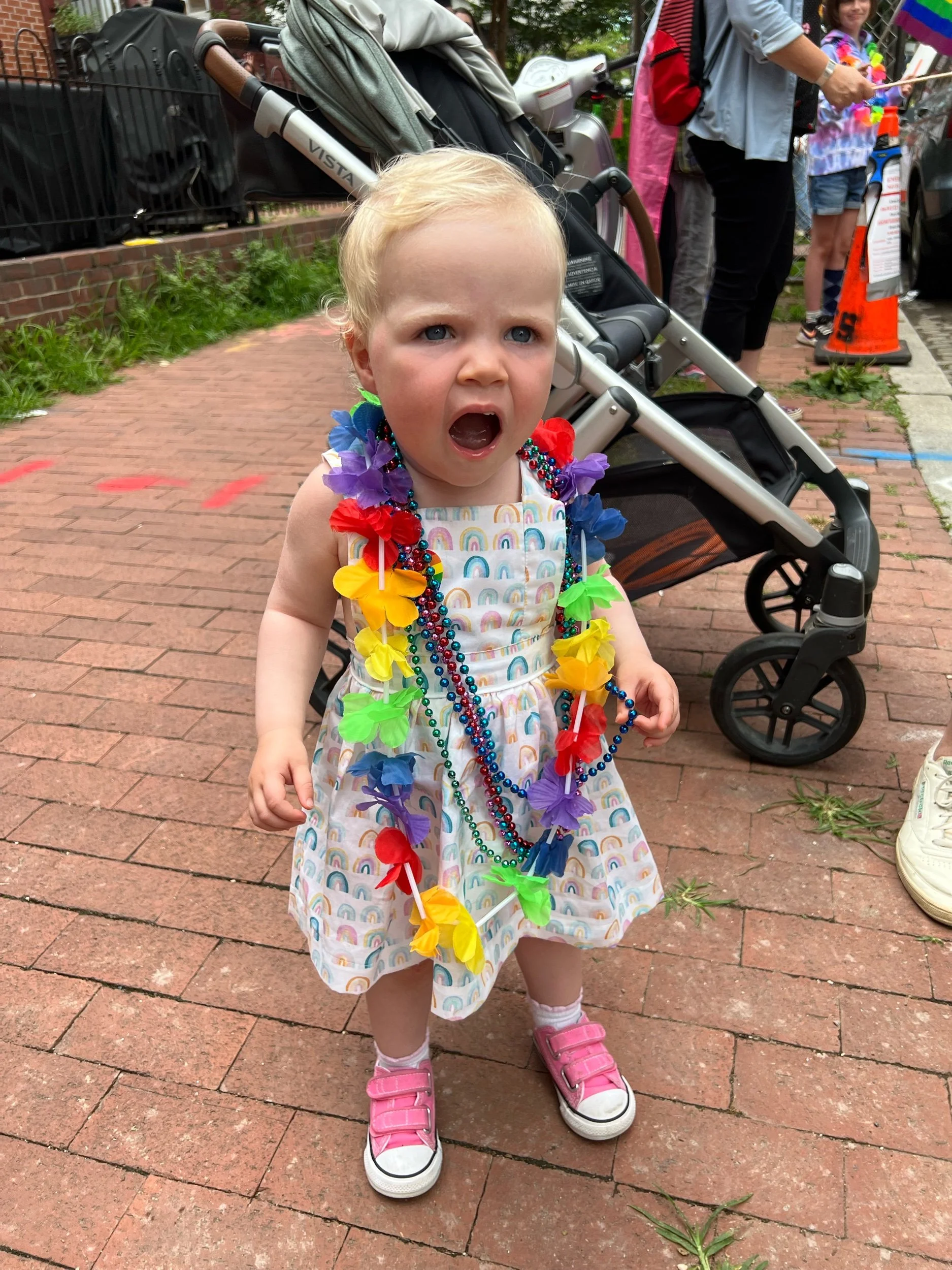 Completely WOWed by her first Pride parade
