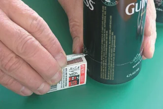 Scribe the bottom of the can around 30mm up. A matchbox comes in handy