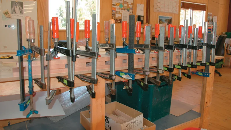 Dog run glued and clamped
