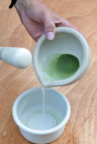 Pouring water off