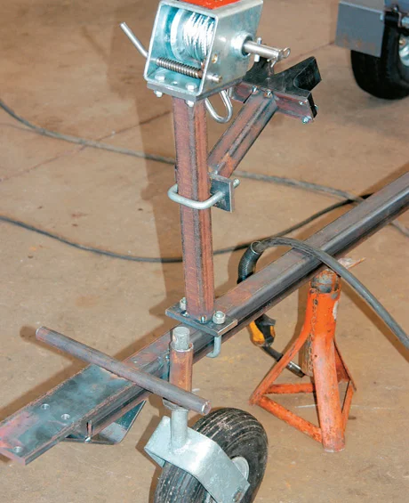 Handle and jockey wheel pipe welded