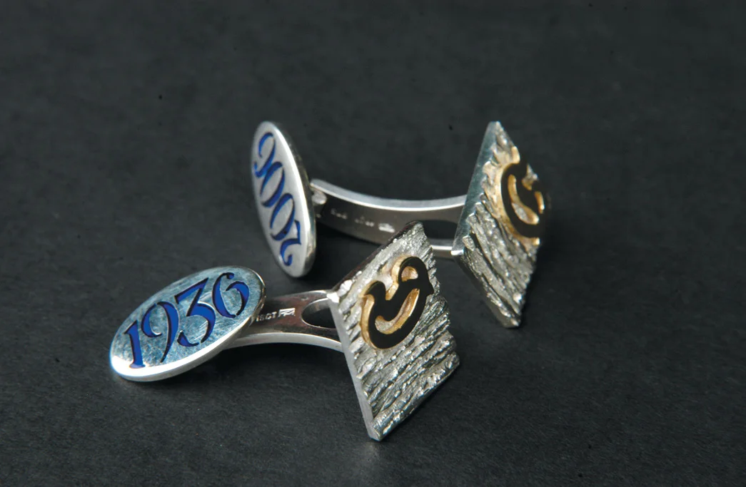 Create textured, monogrammed silver cufflinks as a gift to celebrate a special date or person