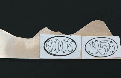 Sketched numbers on template copper