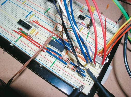 "bread board" mock-up of circuit