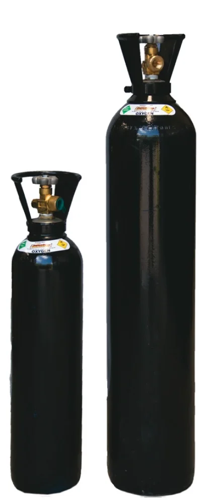 Black bottles for oxygen