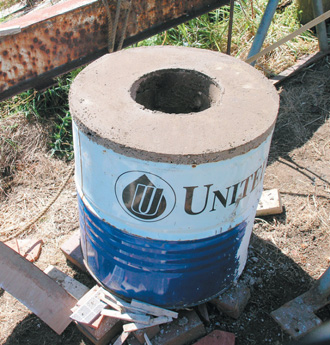 Drum concreted Note 50mm abve rim