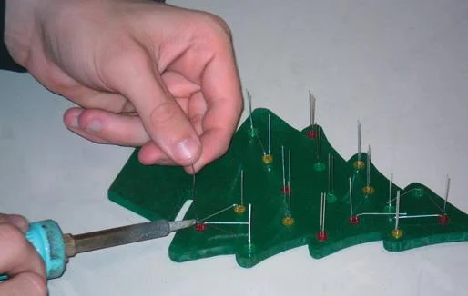 Soldering LEDs.