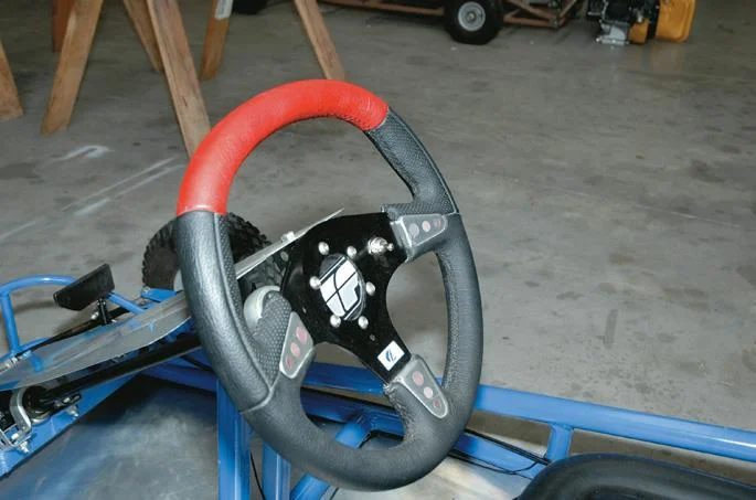 Steering wheel and shaft assembly.