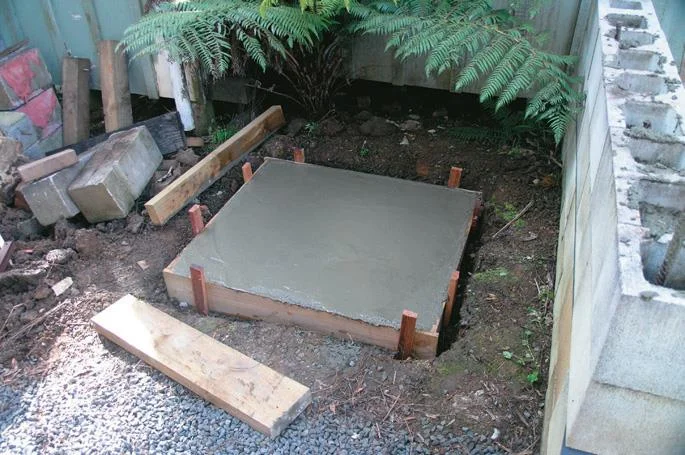 Concrete base.