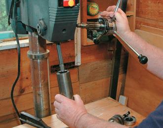 The quill is removed with the feed mechanism