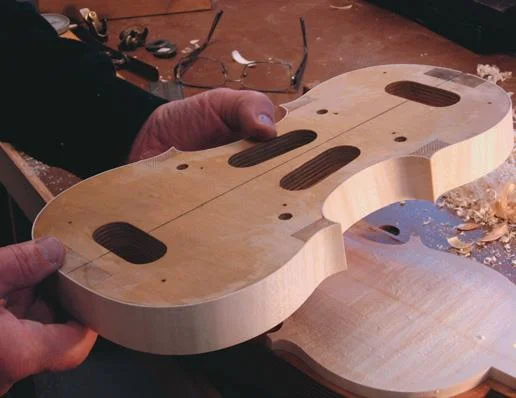 The mould with ribs glued on.