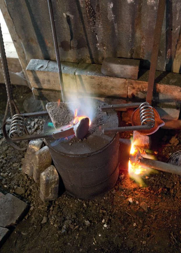 The kiln in action.
