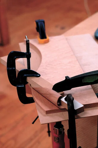 Gluing the handle in place