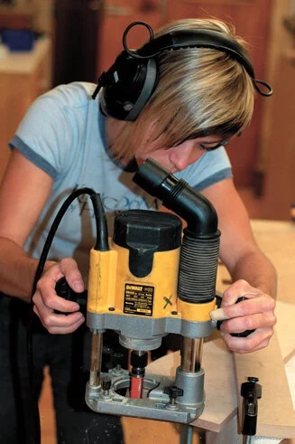 Cutting the rebate in the door