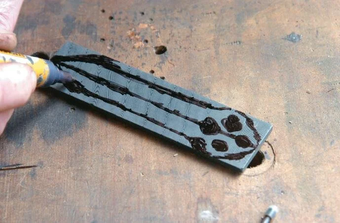 Damascus blank marked out